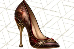 Christmas High Heel Clipart PNG, Whimsical Holiday Shoes Product Image 3