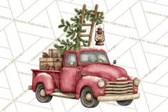 Vintage Truck Christmas PNG Product Image 4