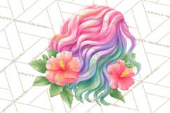 Rainbow Hair Stylist Clipart, Colorful Salon Tools PNG Product Image 3