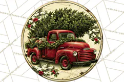Vintage Christmas Round Signs Clipart, Rustic Metal Product Image 4