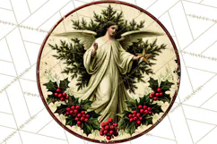 Vintage Christmas Round Signs Clipart, Rustic Metal Product Image 5