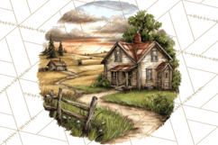 Rustic Homestead Living Clipart | Farm Cabin Png Designs Product Image 4