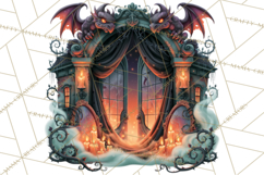 Gothic Halloween Carnival Clipart Haunted Circus PNG Product Image 5
