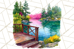 Watercolor Inspirational Landscapes, Sublimation Designs Product Image 5