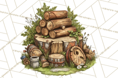 Rustic Homestead Living Clipart | Farm Cabin Png Designs Product Image 5