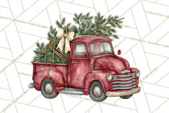 Vintage Truck Christmas PNG Product Image 2