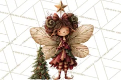 Christmas Fairy Clipart PNG, Whimsical Christmas Fairies Product Image 2