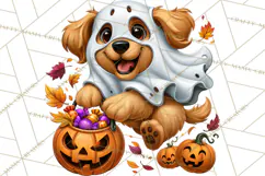 Cute Ghost Dogs And Cats Halloween PNG Clipart Product Image 2