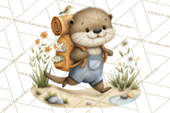 Cute Hiking Woodland Animals Adventure Clipart PNG Product Image 5