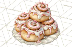 Peppermint Christmas Bakery Clipart PNG, Candy Cane Sweets Product Image 2