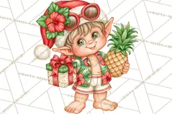 Christmas Characters PNG, Tropical Christmas Clipart Product Image 2