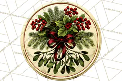 Vintage Christmas Round Signs Clipart, Rustic Metal Product Image 4