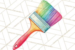 Rainbow Hair Stylist Clipart, Colorful Salon Tools PNG Product Image 3