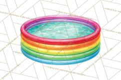 Summer Pool Party Clipart PNG, Rainbow Summer Png Designs Product Image 3