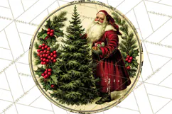 Vintage Christmas Round Signs Clipart, Rustic Metal Product Image 3