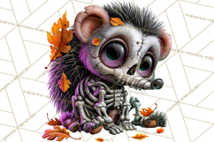 Animal Skeleton Halloween PNG Clipart Set Product Image 3