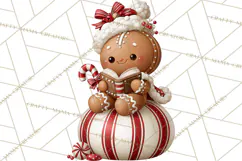 Christmas Gingerbread Clipart PNG, Cute Christmas Characters Product Image 3