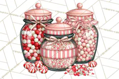 Peppermint Christmas Bakery Clipart PNG, Candy Cane Sweets Product Image 3