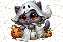 Cute Ghost Dogs And Cats Halloween PNG Clipart Product Image 3