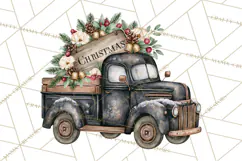 Vintage Truck Christmas PNG Product Image 4