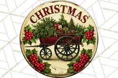 Vintage Christmas Round Signs Clipart, Rustic Metal Product Image 4