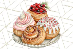 Peppermint Christmas Bakery Clipart PNG, Candy Cane Sweets Product Image 4