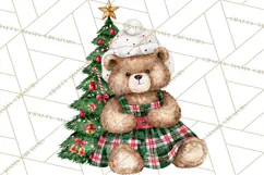Christmas Teddy Bear Clipart PNG Watercolor Holiday Bears Product Image 4