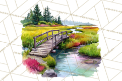 Watercolor Inspirational Landscapes, Sublimation Designs Product Image 3