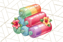 Rainbow Hair Stylist Clipart, Colorful Salon Tools PNG Product Image 3