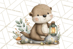 Cute Hiking Woodland Animals Adventure Clipart PNG Product Image 3
