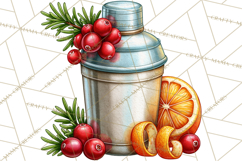 Christmas Cocktail Bar Clipart PNG Elements Product Image 4