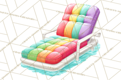 Summer Pool Party Clipart PNG, Rainbow Summer Png Designs Product Image 4