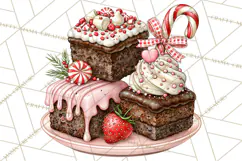 Peppermint Christmas Bakery Clipart PNG, Candy Cane Sweets Product Image 5