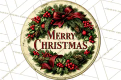 Vintage Christmas Round Signs Clipart, Rustic Metal Product Image 5