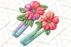 Rainbow Hair Stylist Clipart, Colorful Salon Tools PNG Product Image 4