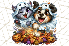 Cute Ghost Dogs And Cats Halloween PNG Clipart Product Image 5