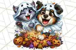 Cute Ghost Dogs And Cats Halloween PNG Clipart Product Image 5