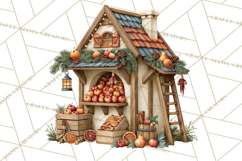 Scandinavian Christmas Market Clipart PNG Illustrations Product Image 5