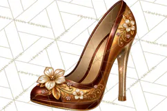 Christmas High Heel Clipart PNG, Whimsical Holiday Shoes Product Image 5