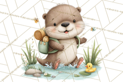 Cute Hiking Woodland Animals Adventure Clipart PNG Product Image 4