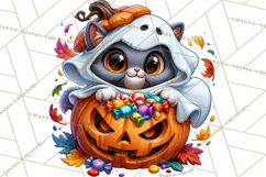 Cute Ghost Dogs And Cats Halloween PNG Clipart Product Image 2
