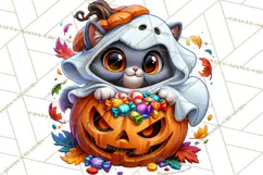 Cute Ghost Dogs And Cats Halloween PNG Clipart Product Image 2