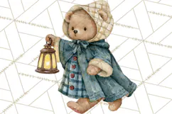 Christmas Teddy Bear Clipart PNG Watercolor Holiday Bears Product Image 2