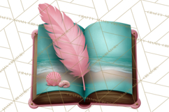 Beach Reading Clipart Coastal Book PNG Graphics Product Image 2