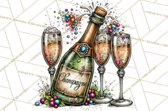 Christmas Wine Night Clipart PNG, Alcohol Christmas Png Product Image 3