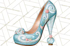 Christmas High Heel Clipart PNG, Whimsical Holiday Shoes Product Image 3