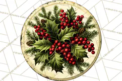 Vintage Christmas Round Signs Clipart, Rustic Metal Product Image 3