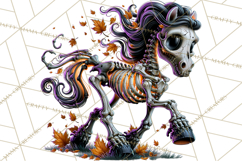 Animal Skeleton Halloween PNG Clipart Set Product Image 3