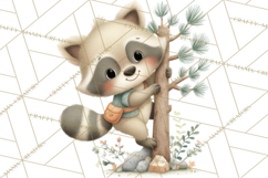 Cute Hiking Woodland Animals Adventure Clipart PNG Product Image 3