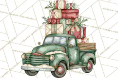 Vintage Truck Christmas PNG Product Image 4